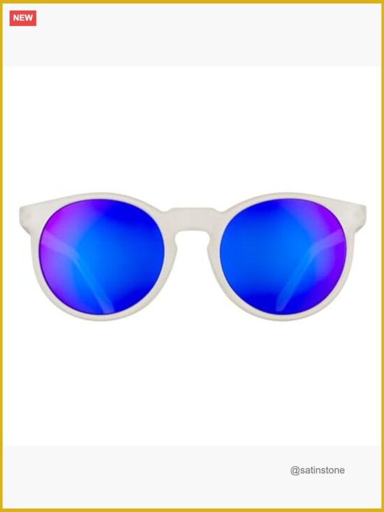 Polarized Round Sunglasses, Clear Translucent Frame, No Slip No Bounce main image 5